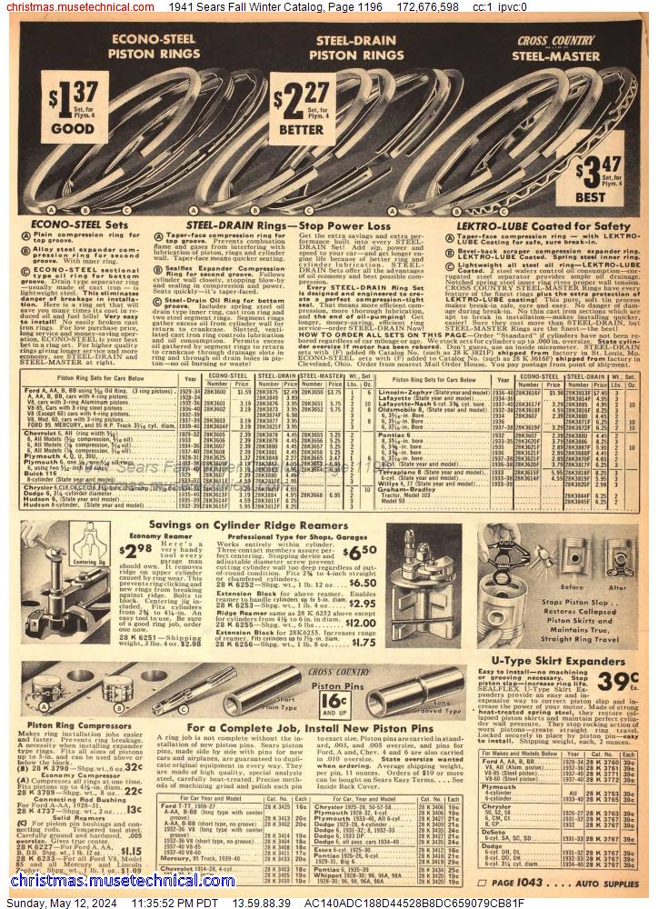 1941 Sears Fall Winter Catalog, Page 1196