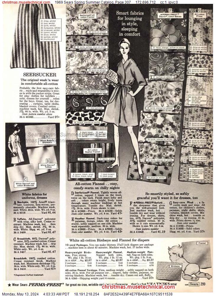1969 Sears Spring Summer Catalog, Page 307