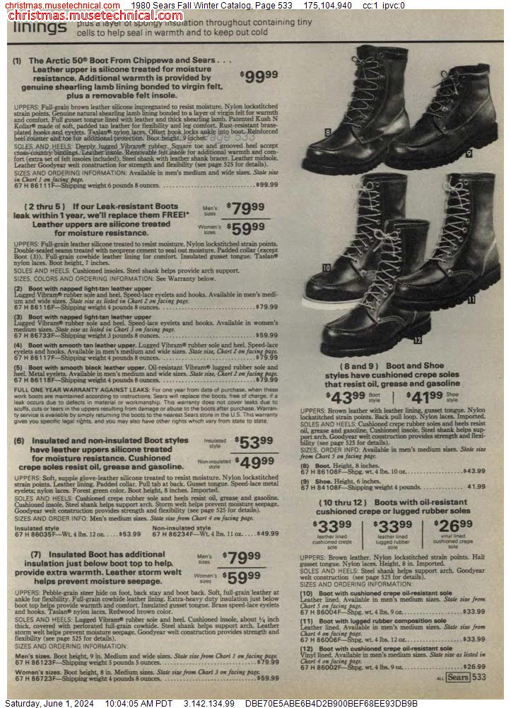 1980 Sears Fall Winter Catalog, Page 533