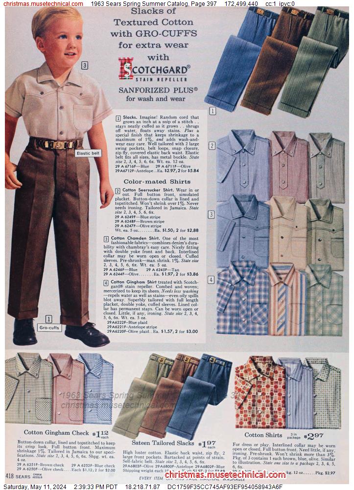 1963 Sears Spring Summer Catalog, Page 397