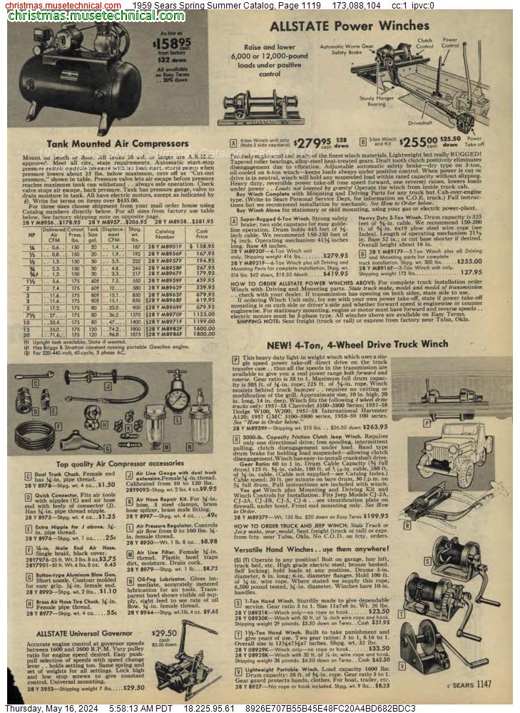 1959 Sears Spring Summer Catalog, Page 1119