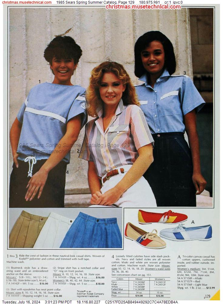 1985 Sears Spring Summer Catalog, Page 129