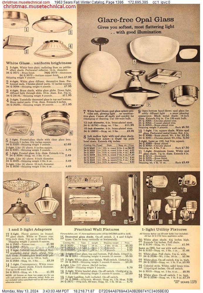 1963 Sears Fall Winter Catalog, Page 1386