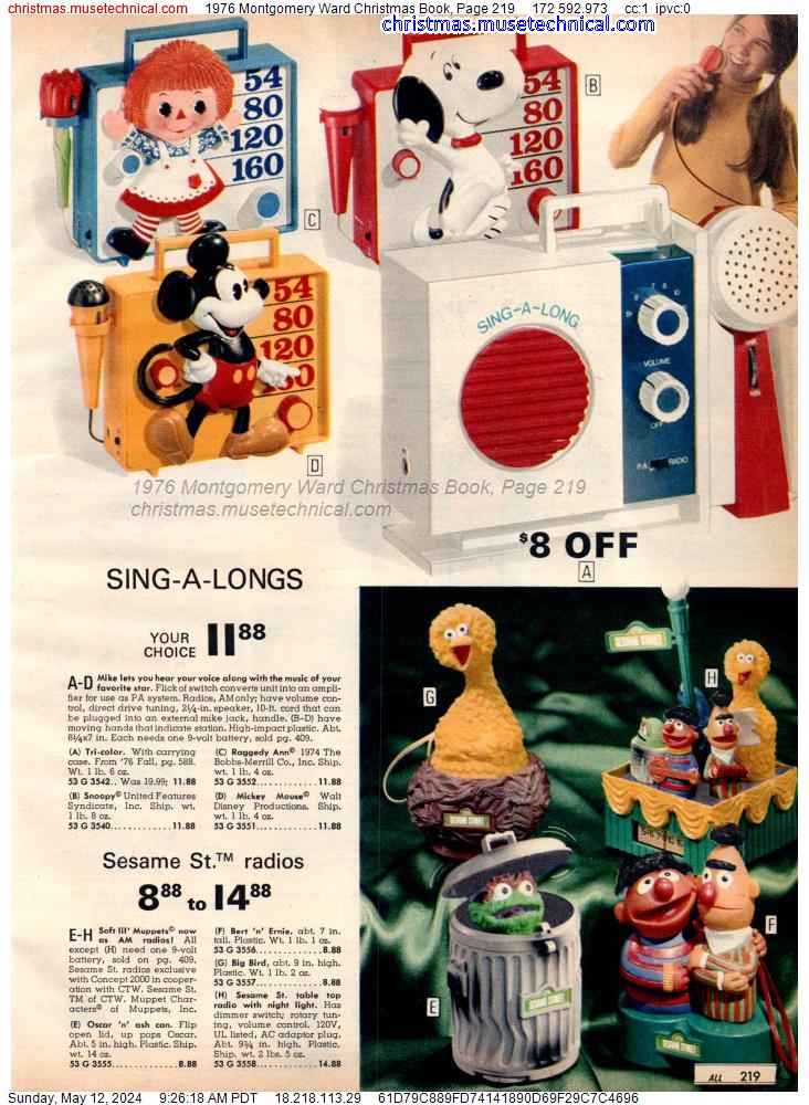1976 Montgomery Ward Christmas Book, Page 219