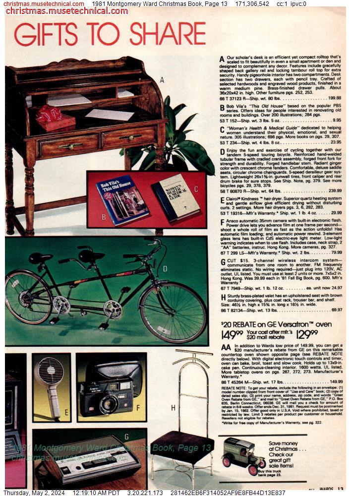 1981 Montgomery Ward Christmas Book, Page 13
