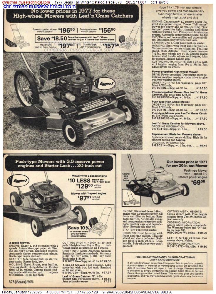 1977 Sears Fall Winter Catalog, Page 878