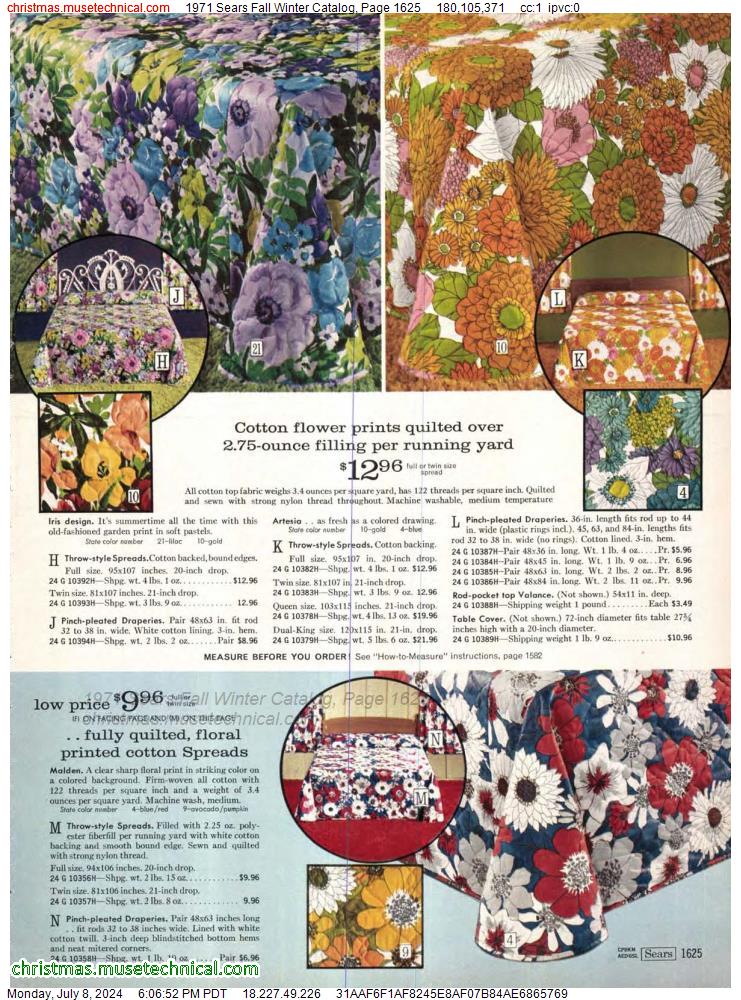 1971 Sears Fall Winter Catalog, Page 1625