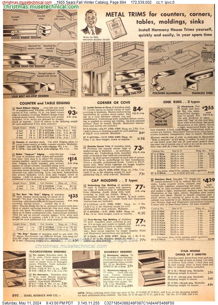 1955 Sears Fall Winter Catalog, Page 894