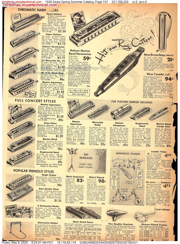 1939 Sears Spring Summer Catalog, Page 747