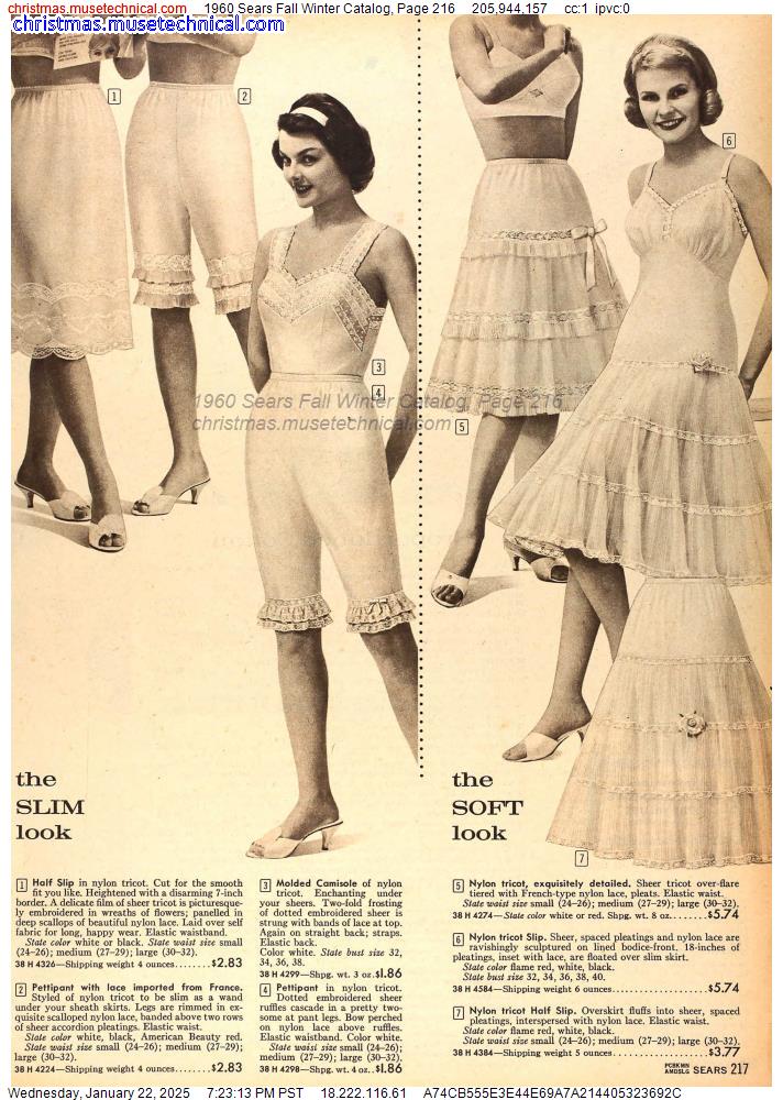 1960 Sears Fall Winter Catalog, Page 216