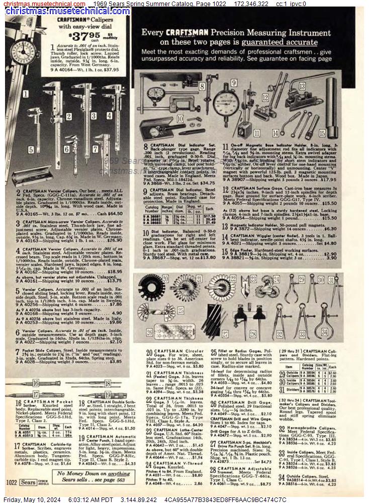 1969 Sears Spring Summer Catalog, Page 1022