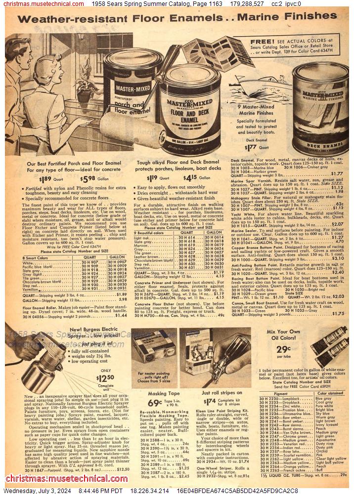 1958 Sears Spring Summer Catalog, Page 1163