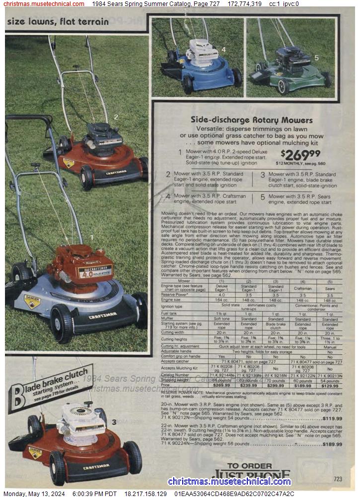 1984 Sears Spring Summer Catalog, Page 727