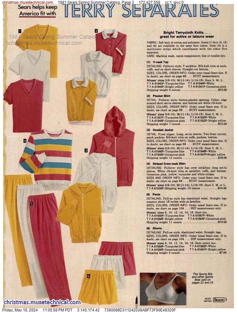 1981 Sears Spring Summer Catalog, Page 3