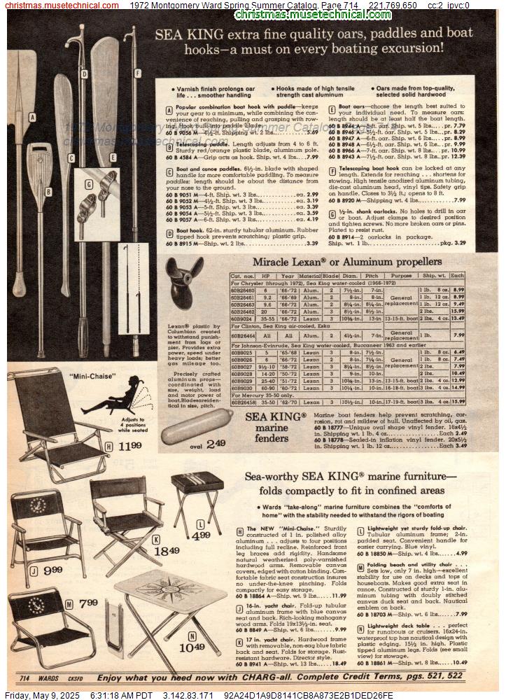 1972 Montgomery Ward Spring Summer Catalog, Page 714