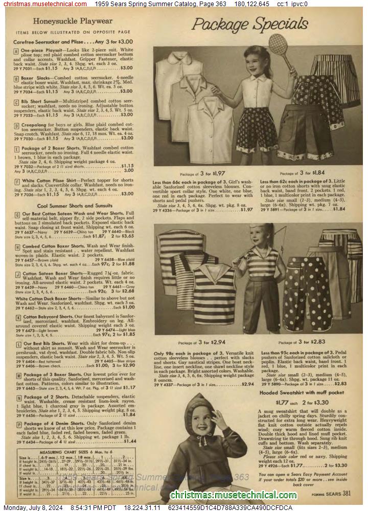 1959 Sears Spring Summer Catalog, Page 363