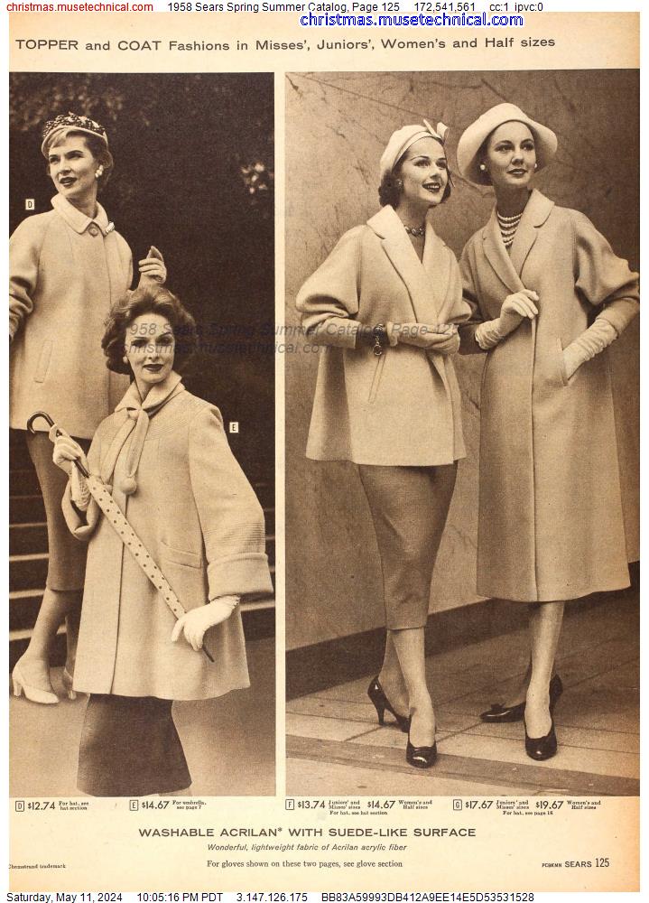 1958 Sears Spring Summer Catalog, Page 125