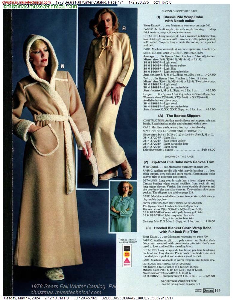 1978 Sears Fall Winter Catalog, Page 171