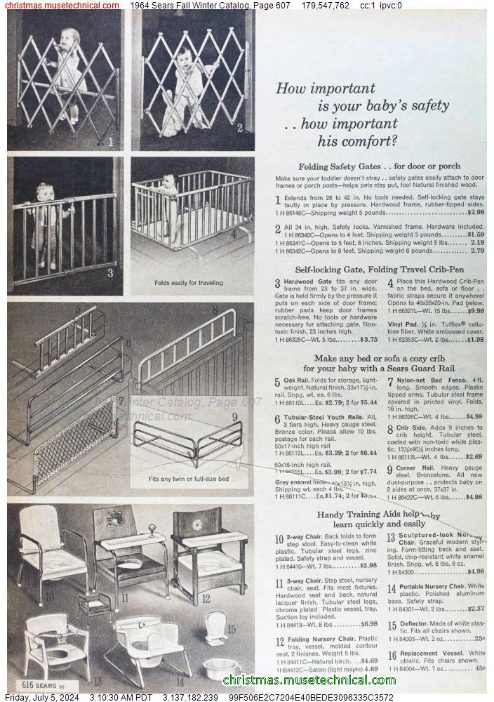 1964 Sears Fall Winter Catalog, Page 607