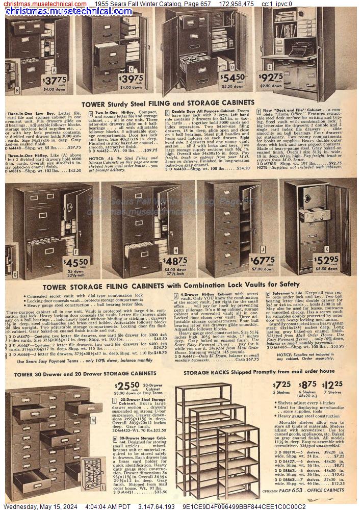 1955 Sears Fall Winter Catalog, Page 657