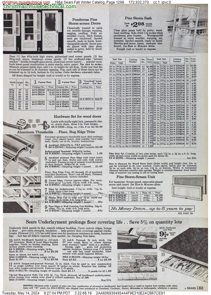 1964 Sears Fall Winter Catalog, Page 1298