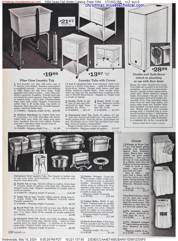 1966 Sears Fall Winter Catalog, Page 1264