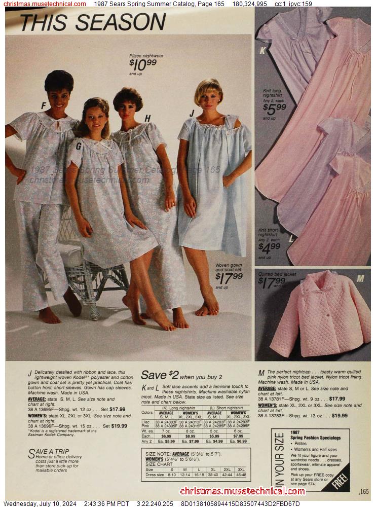 1987 Sears Spring Summer Catalog, Page 165