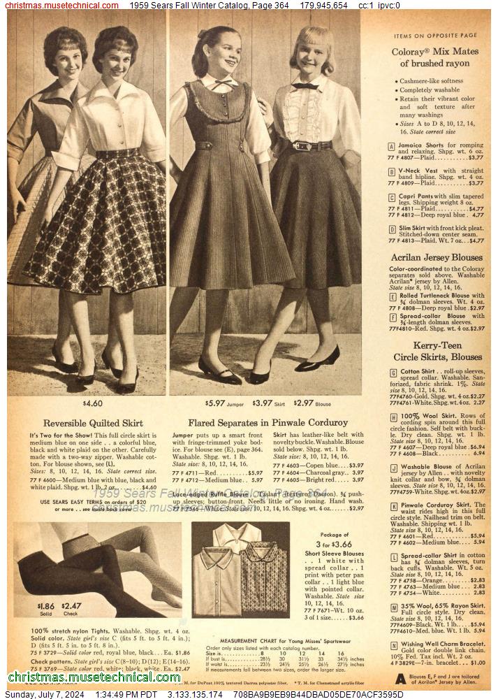 1959 Sears Fall Winter Catalog, Page 364