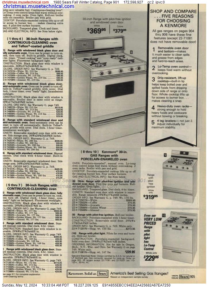 1980 Sears Fall Winter Catalog, Page 901