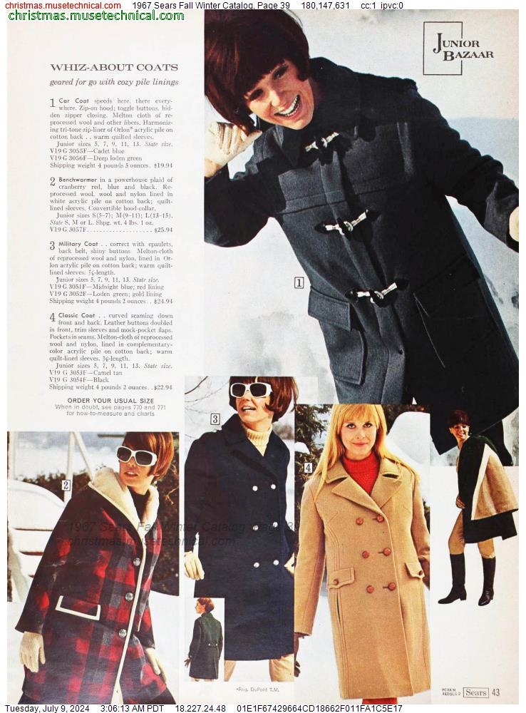 1967 Sears Fall Winter Catalog, Page 39