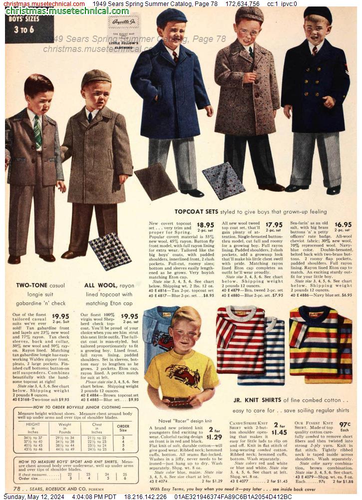 1949 Sears Spring Summer Catalog, Page 78