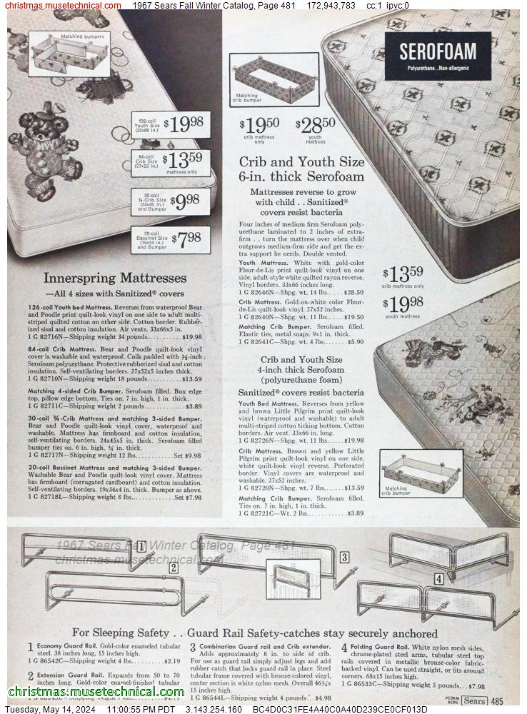 1967 Sears Fall Winter Catalog, Page 481