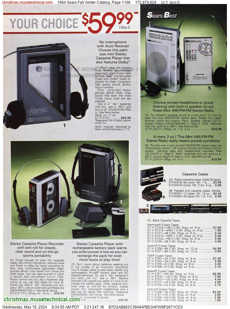 1984 Sears Fall Winter Catalog, Page 1108