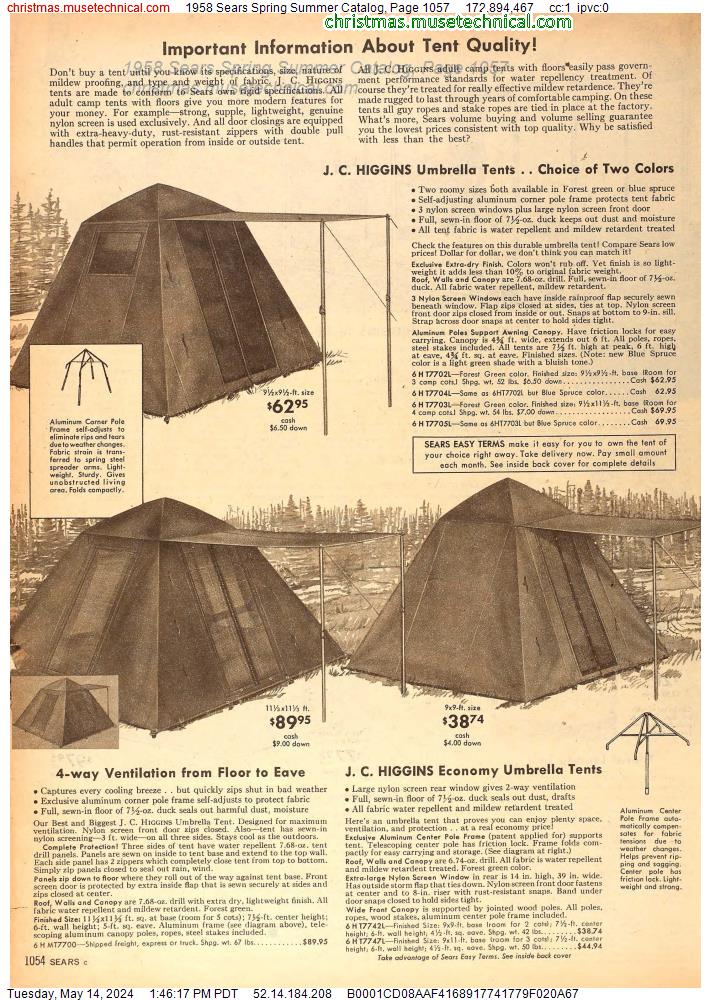1958 Sears Spring Summer Catalog, Page 1057
