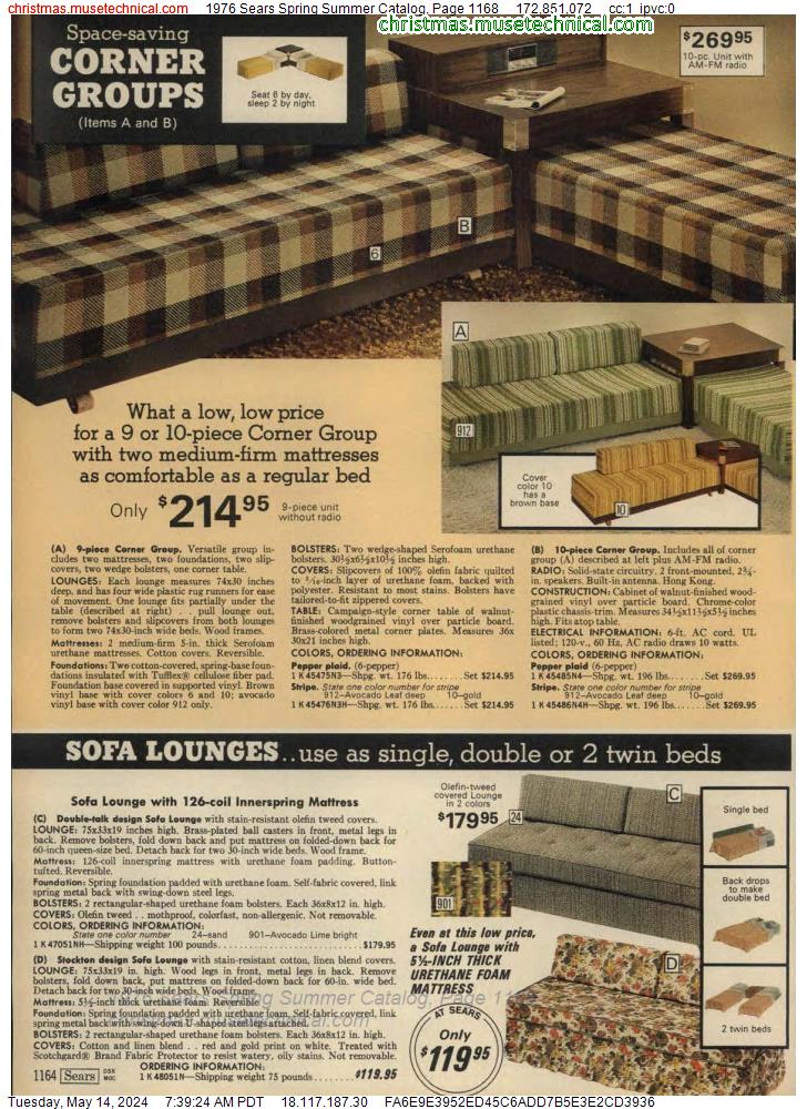 1976 Sears Spring Summer Catalog, Page 1168
