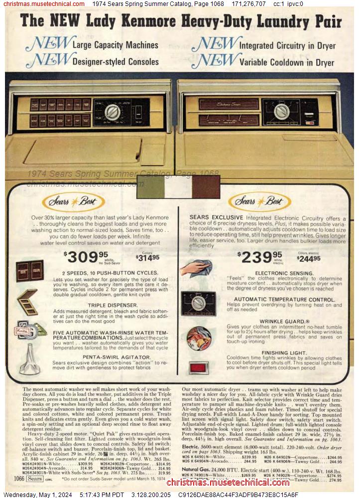 1974 Sears Spring Summer Catalog, Page 1068