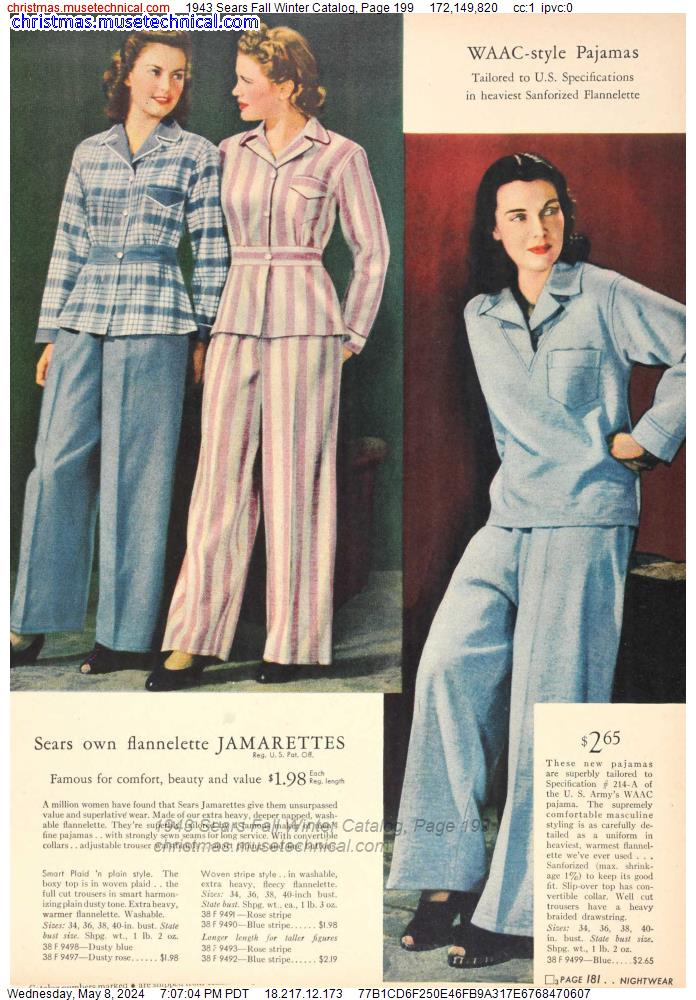1943 Sears Fall Winter Catalog, Page 199