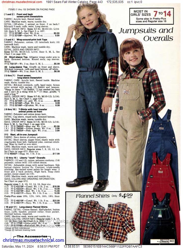 1981 Sears Fall Winter Catalog, Page 443