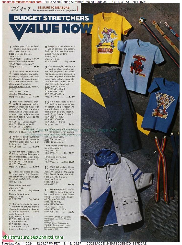 1985 Sears Spring Summer Catalog, Page 343