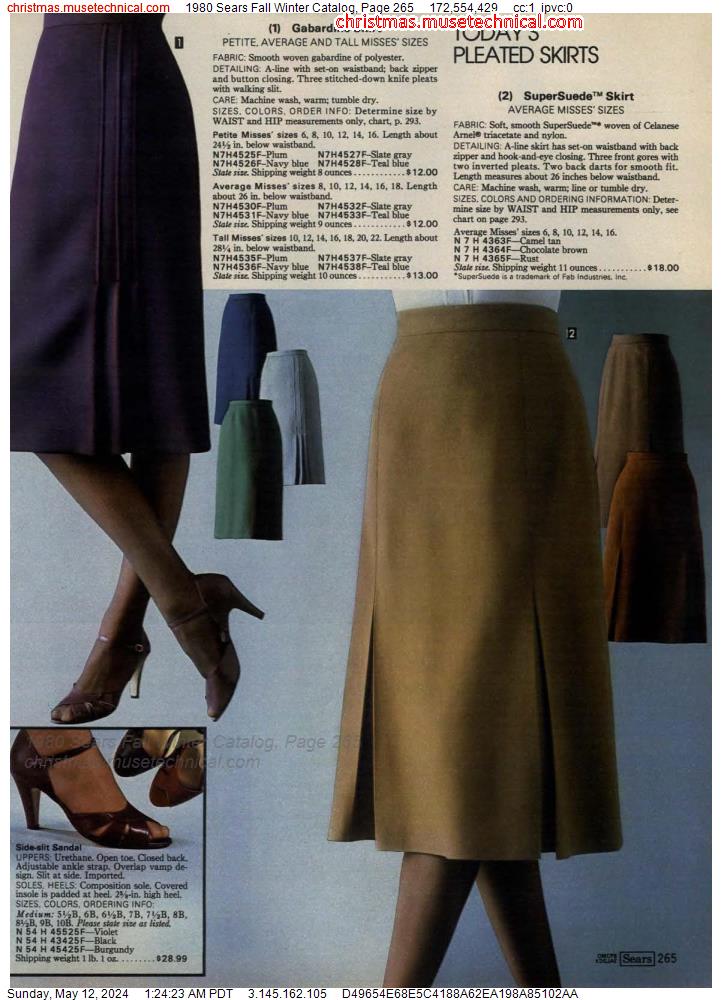 1980 Sears Fall Winter Catalog, Page 265