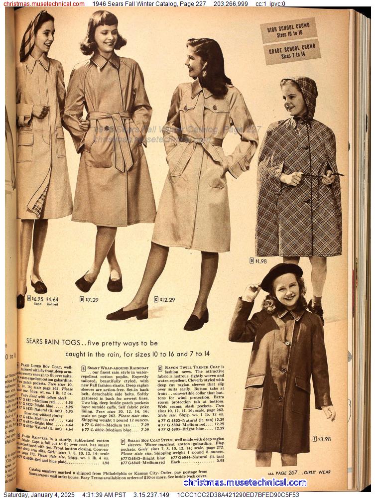 1946 Sears Fall Winter Catalog, Page 227