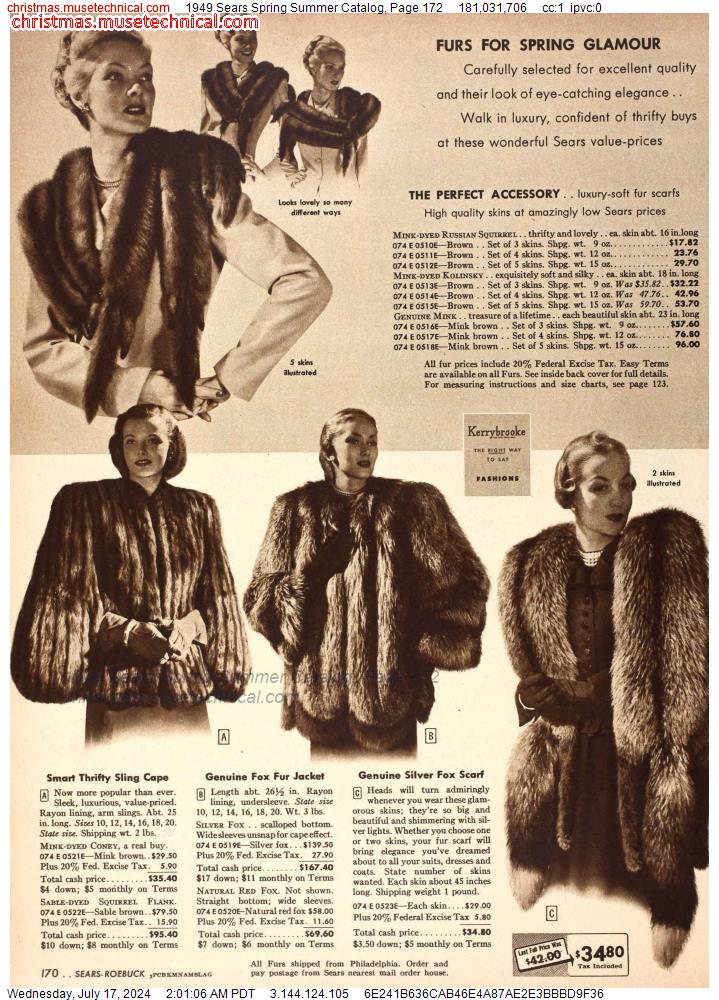 1949 Sears Spring Summer Catalog, Page 172