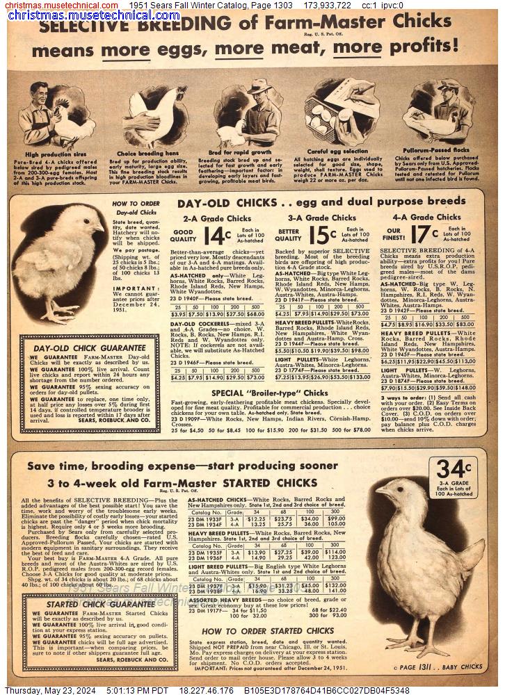 1951 Sears Fall Winter Catalog, Page 1303