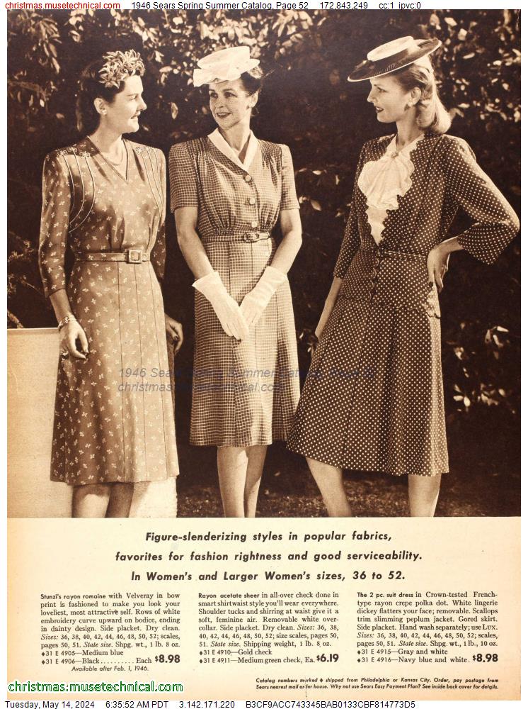 1946 Sears Spring Summer Catalog, Page 52