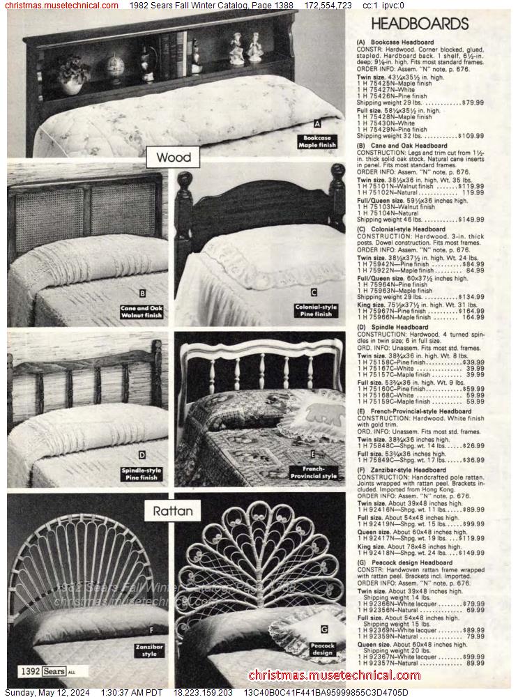 1982 Sears Fall Winter Catalog, Page 1388