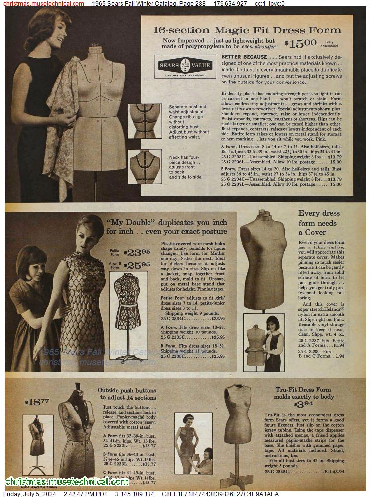 1965 Sears Fall Winter Catalog, Page 288