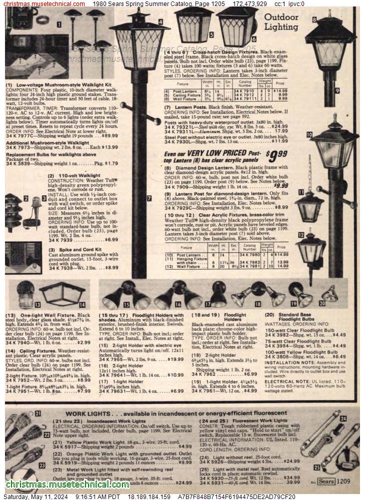 1980 Sears Spring Summer Catalog, Page 1205