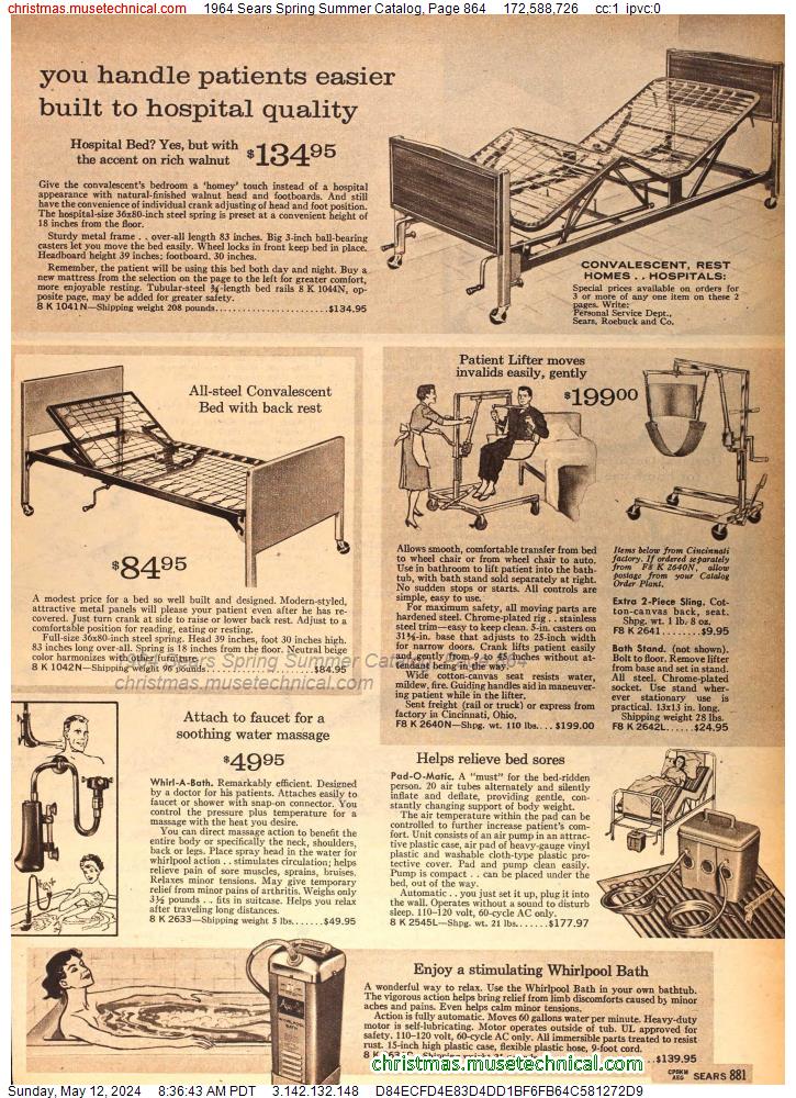 1964 Sears Spring Summer Catalog, Page 864