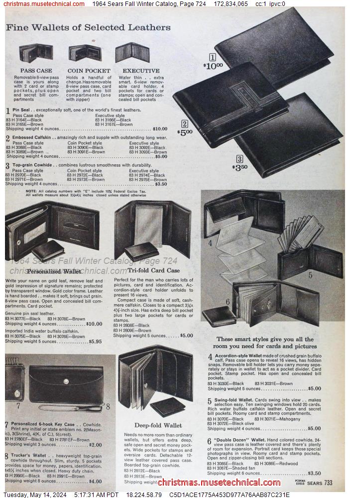 1964 Sears Fall Winter Catalog, Page 724