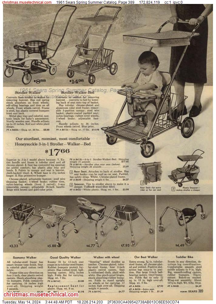 1961 Sears Spring Summer Catalog, Page 389